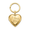 Personalized Heart Photo Locket Keychain With I Love You - Gold