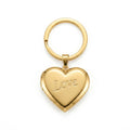 Personalized Heart Photo Locket Keychain With LOVE - Gold