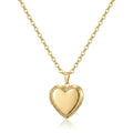 Personalized Heart Photo Locket Necklace - Gold