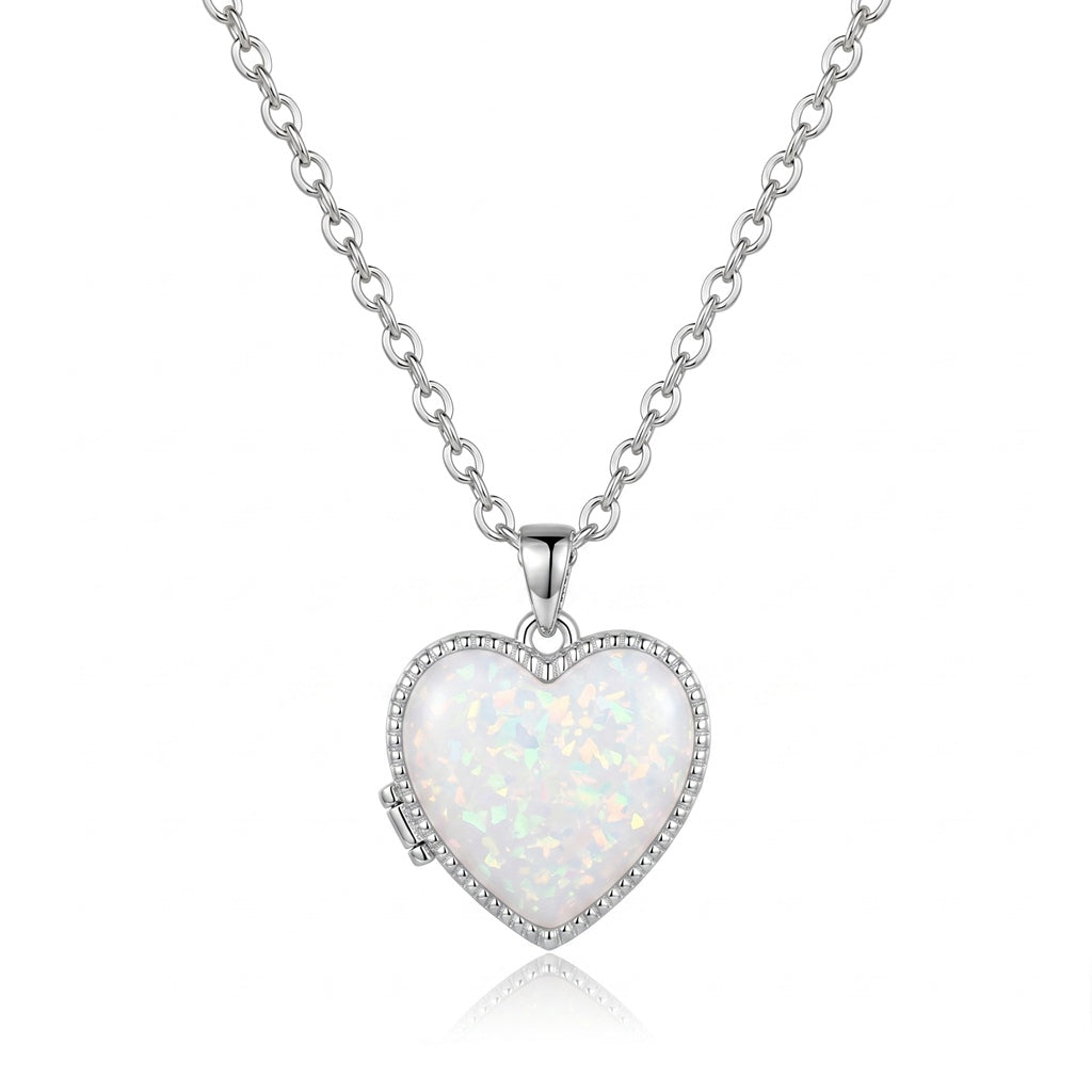 Personalized Heart Photo Locket Necklace - Silver1