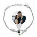 Personalized Heart Photo Projection Bracelet - Silver