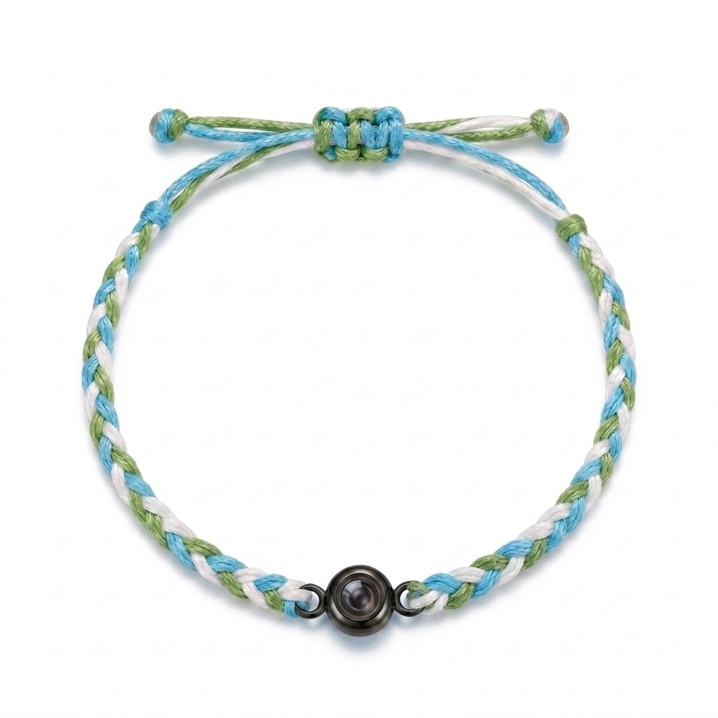 Personalized Mixed Color Braided Rope Photo Projection Bracelet3