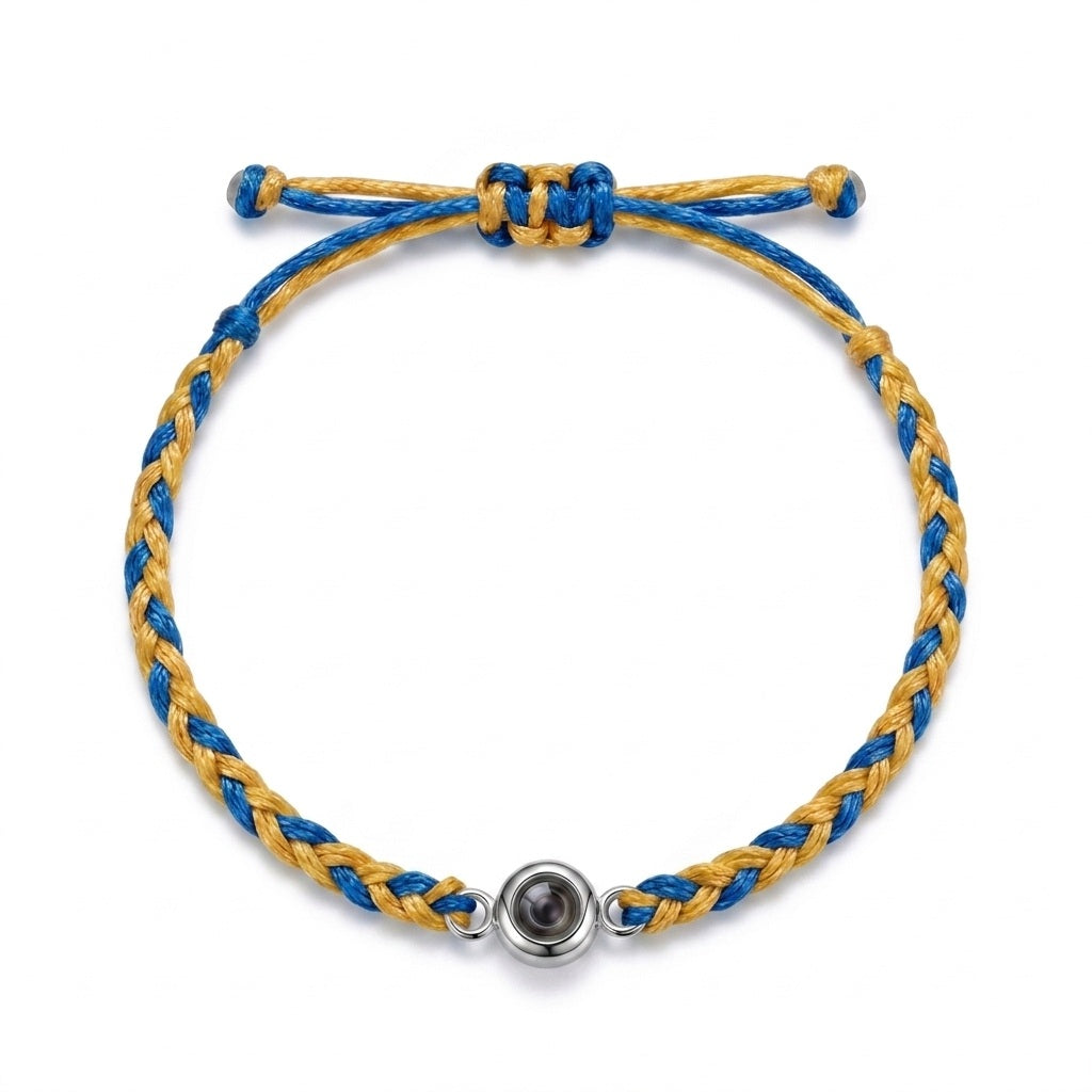 Personalized Mixed Color Braided Rope Photo Projection Bracelet4