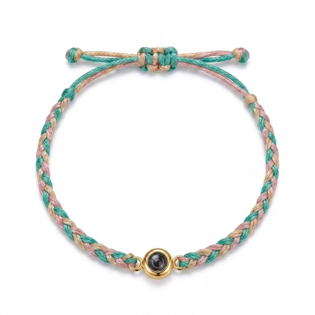 Personalized Mixed Color Braided Rope Photo Projection Bracelet7