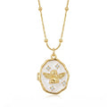 Personalized Oval Angel Photo Locket Necklace - Gold