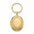Personalized Oval Floral Photo Locket Keychain