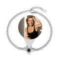 Personalized Paper Craner Photo Projection Bracelet - Silver