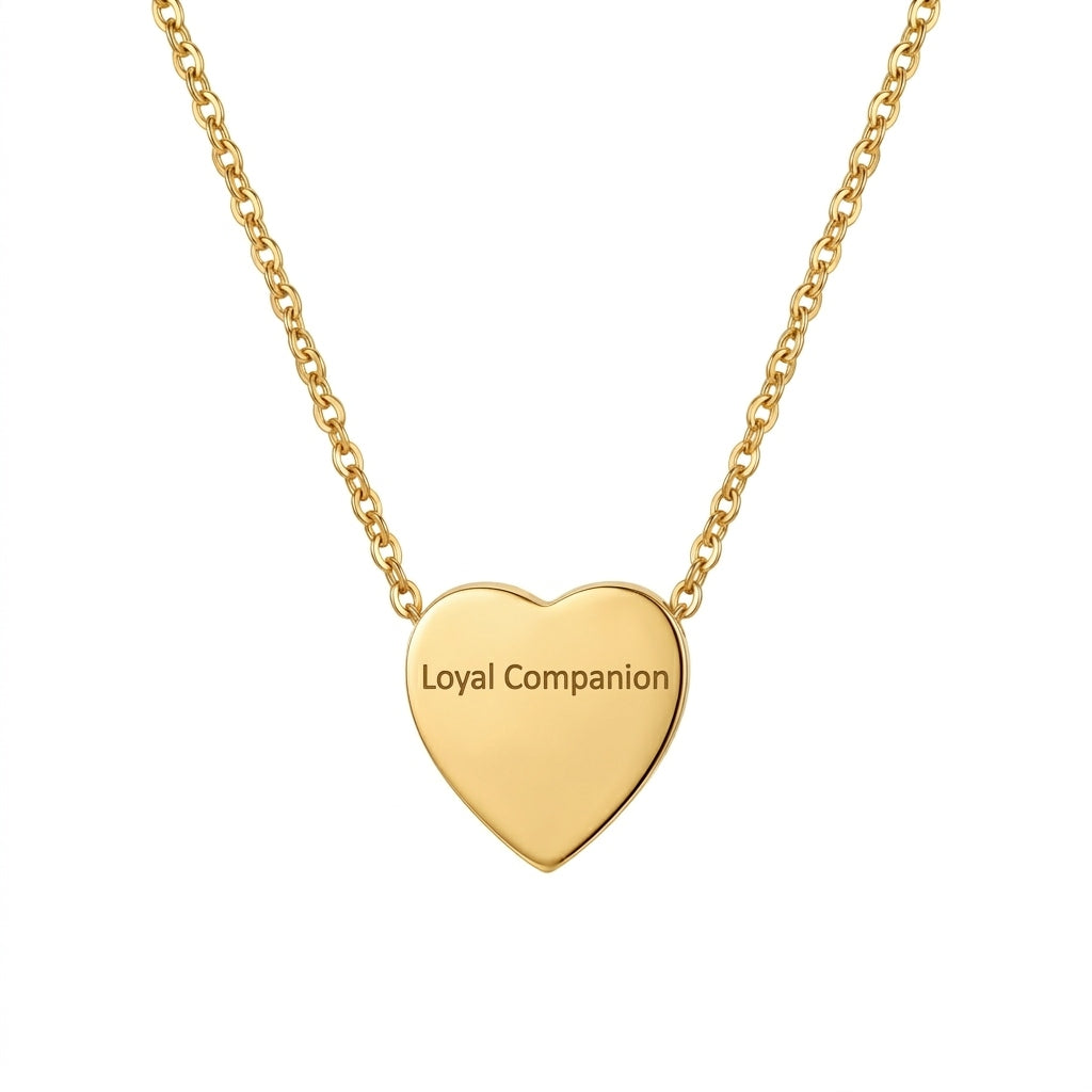 Personalized Pet Portrait Heart Urn Necklace - Gold1