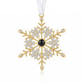 Personalized Six-Pointed Frame Snowflake Photo Projection Ornament - Gold