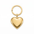 Personalized Smooth Heart Photo Locket Keychain - Gold