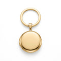 Personalized Smooth Round Photo Locket Keychain - Gold