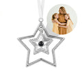 Personalized Star Photo Projection Ornament - Silver