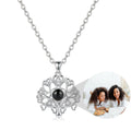 Personalized Tree Of Life Photo Projection Necklace - Silver