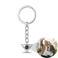 Personalized Triangle Photo Projection Keychain - Silver