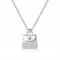 Silver Personalized Engravable Handbag Necklace