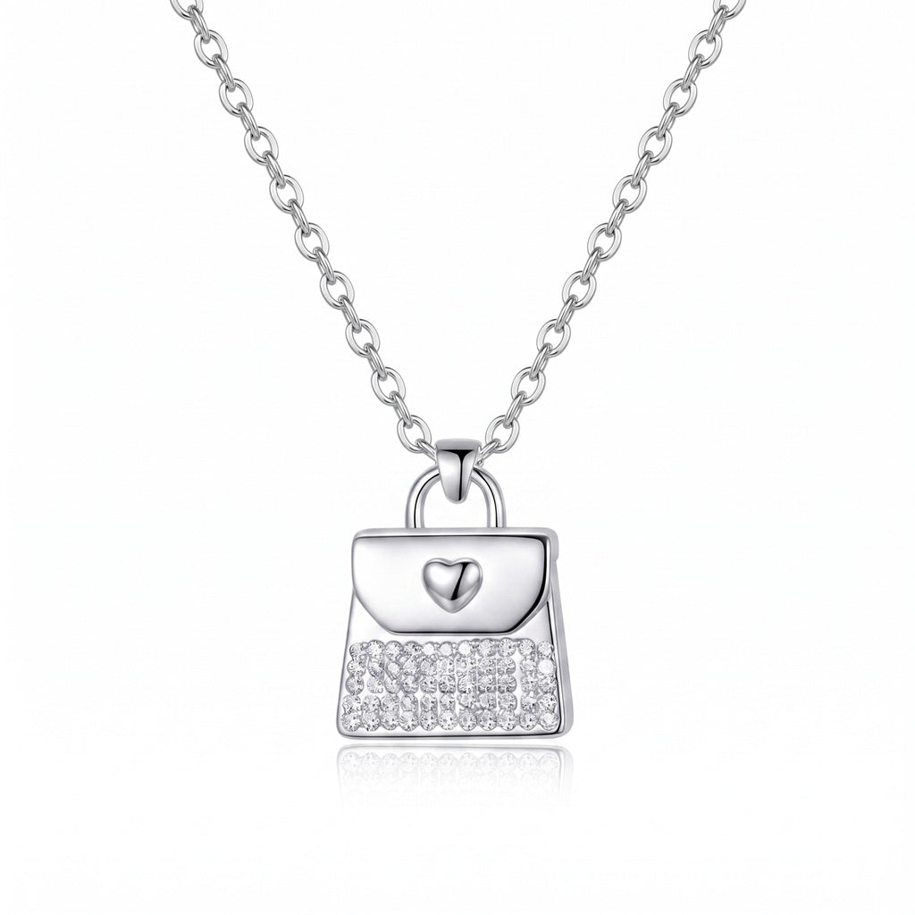 Silver Personalized Engravable Handbag Necklace