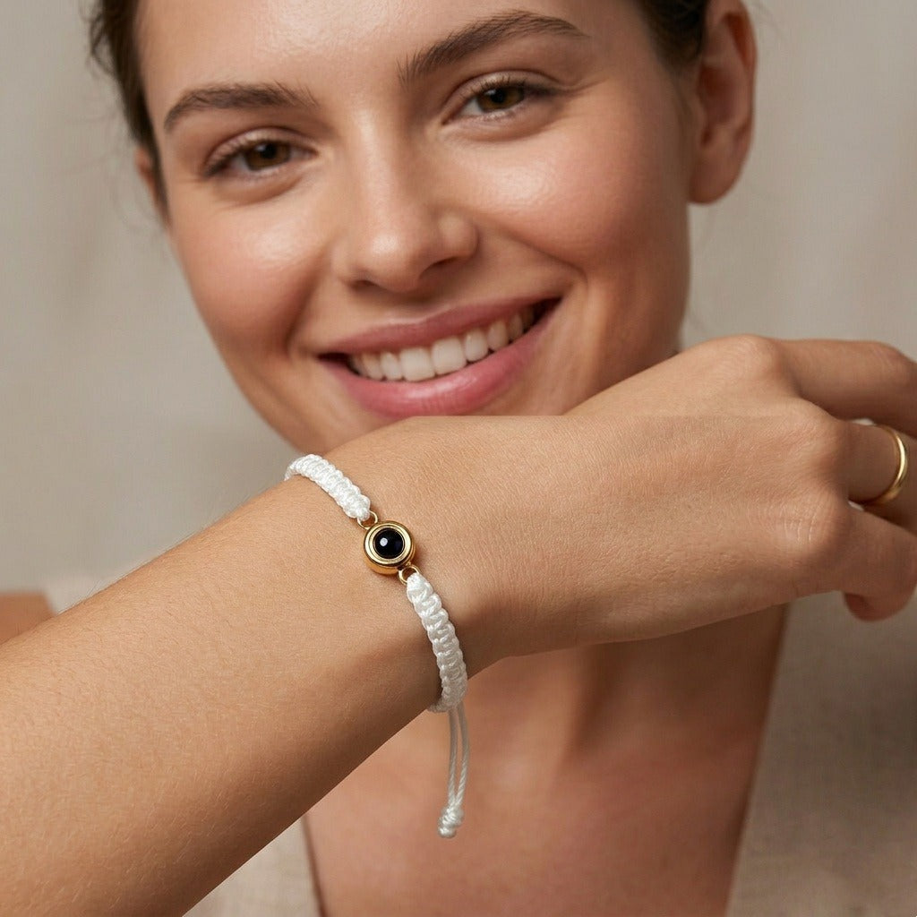 Personalized Hand Braided Rope Photo Projection Bracelet