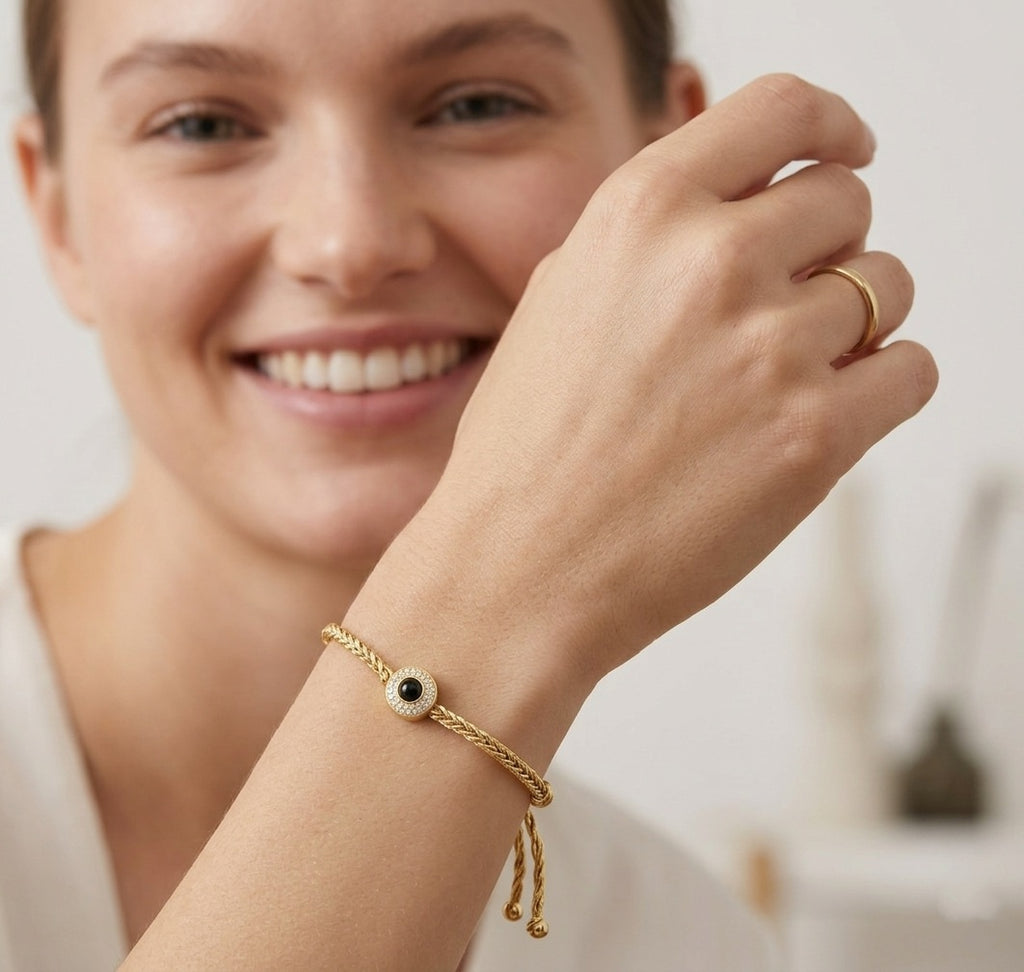 Personalized Braided Rope Photo Projection Bracelet