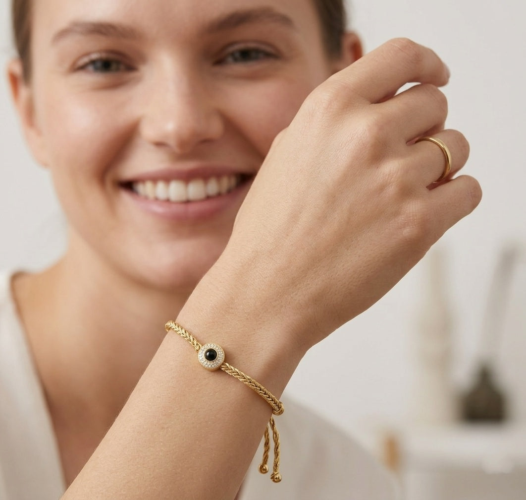 Personalized Braided Rope Photo Projection Bracelet